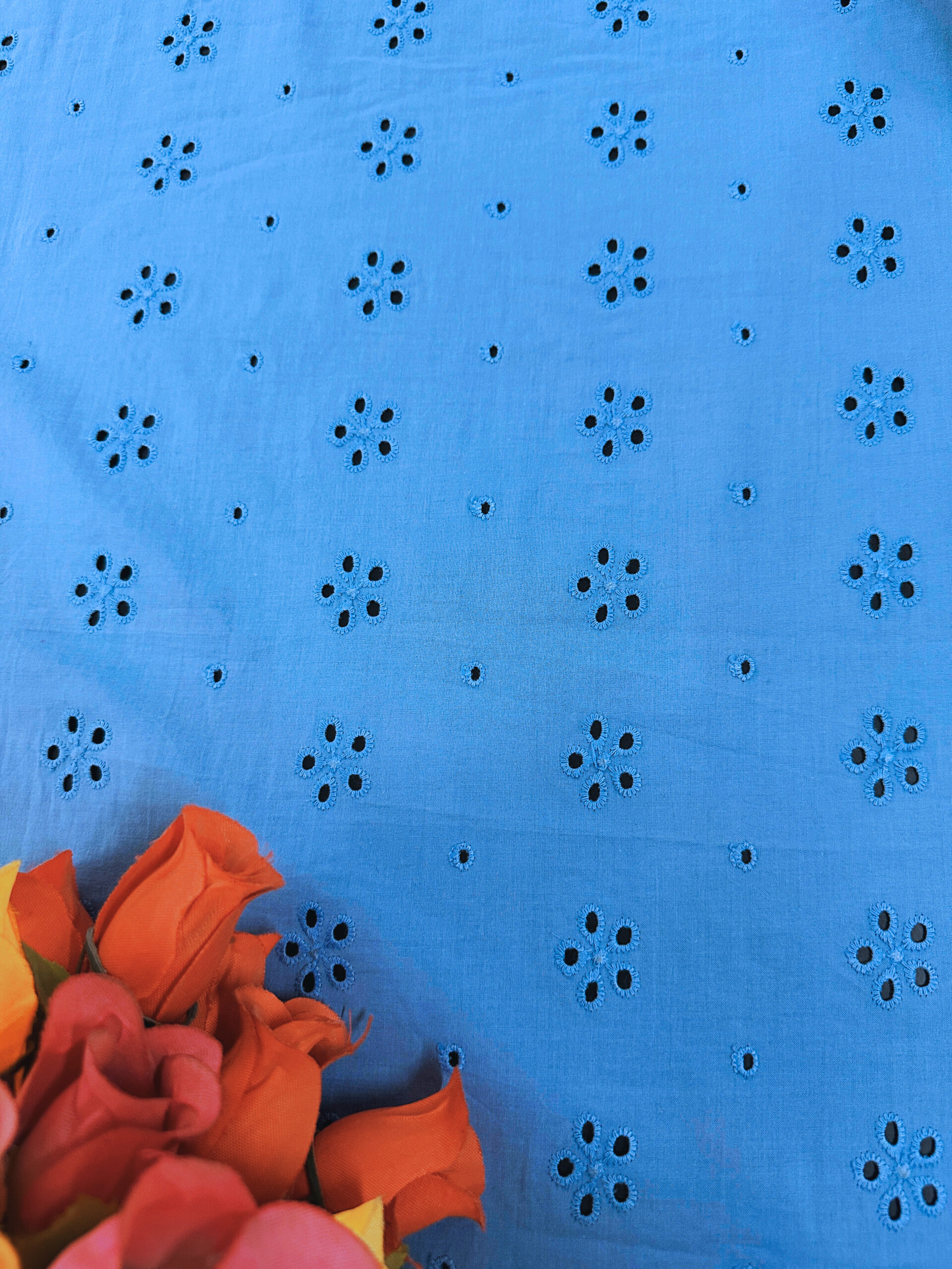 MAHA Sky Blue Cotton Fabric- PE0465A