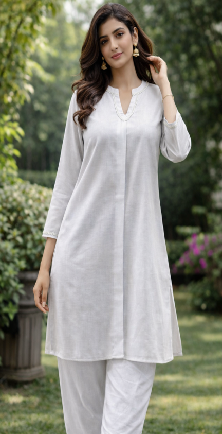 ‘Saada in style’ Classic Light Grey Co-ord Set TUP-003 <br>   (Set of 5 - M , L, XL, XXL, 3XL)