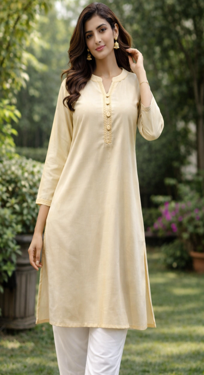 “Saada in style” Ivory Kurta TUP-005 <br>   (Set of 5 - M , L, XL, XXL, 3XL)