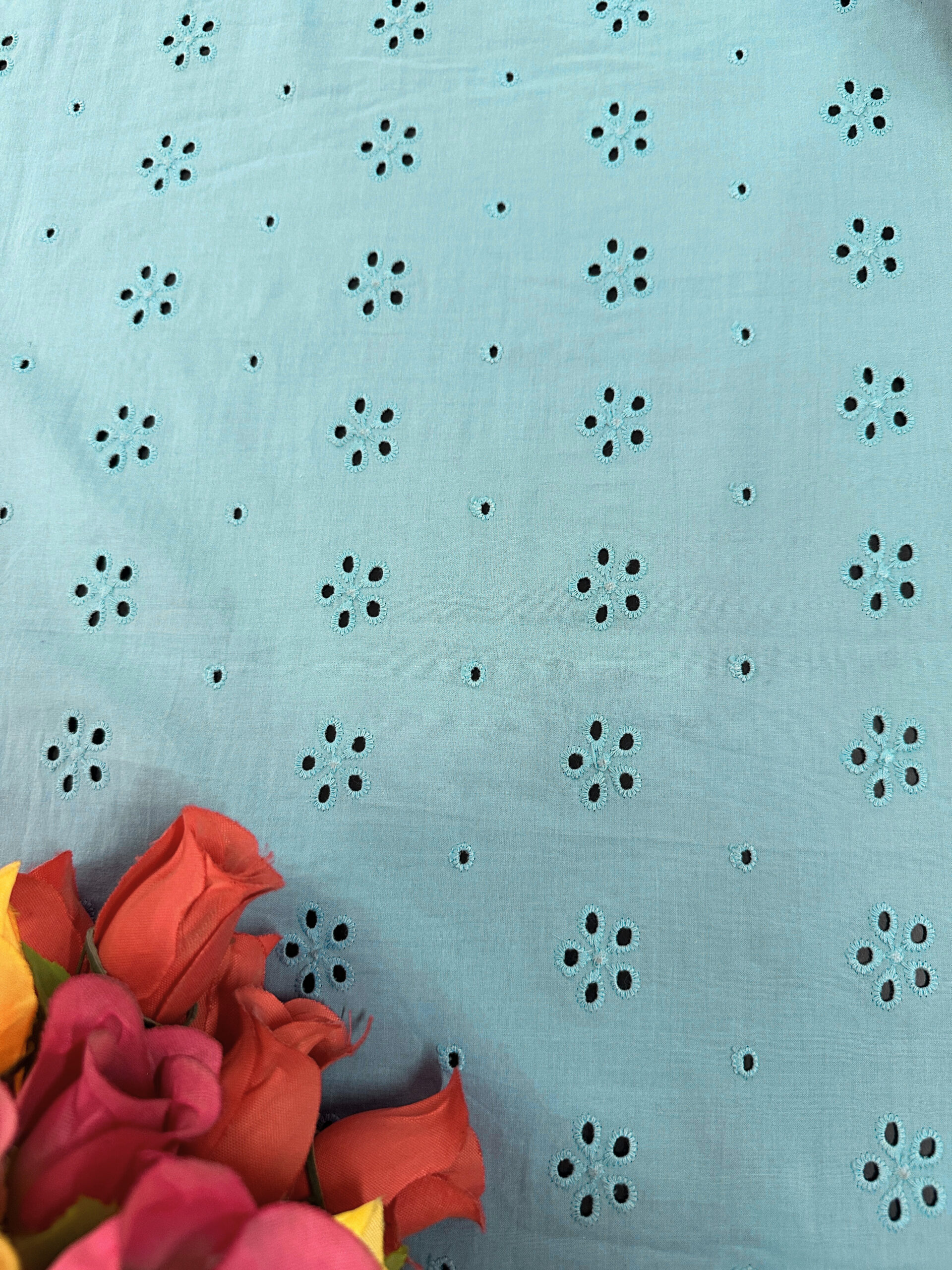 MAHA Light Turquiose Cotton Fabric- PE0465A