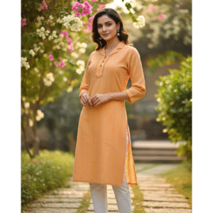 “Saada in style” Sunset Orange Kurta TUP-008 <br>   (Set of 5 - M , L, XL, XXL, 3XL) #(₹525/- per Kurta)