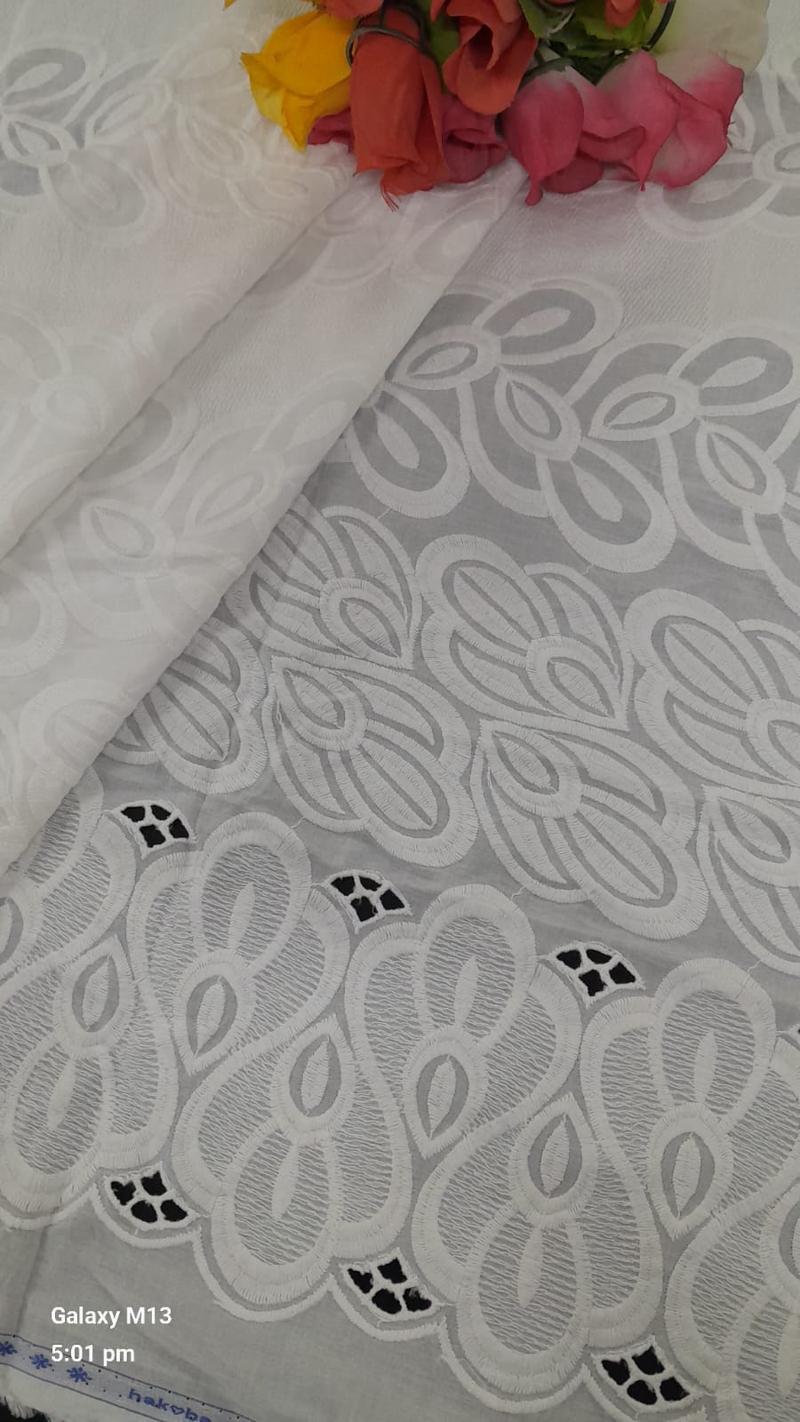 MAHA White Cotton Fabric Dno -11198