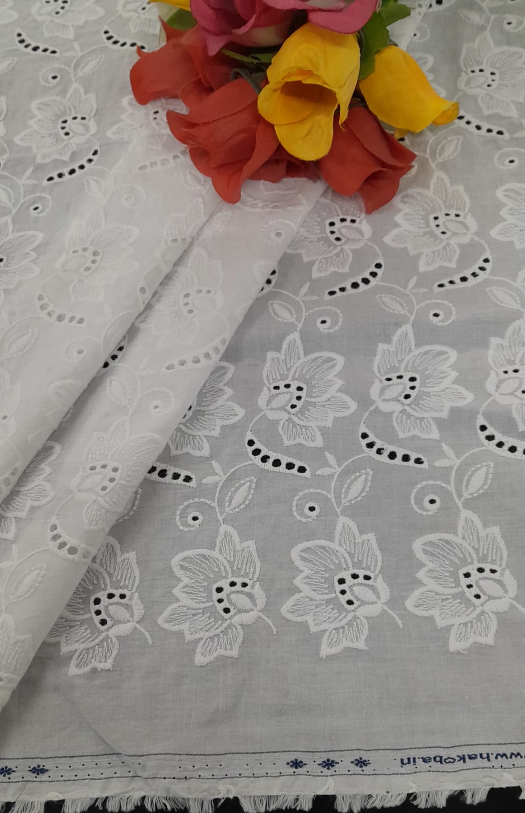 MAHA White Cotton Fabric- DNo 57550
