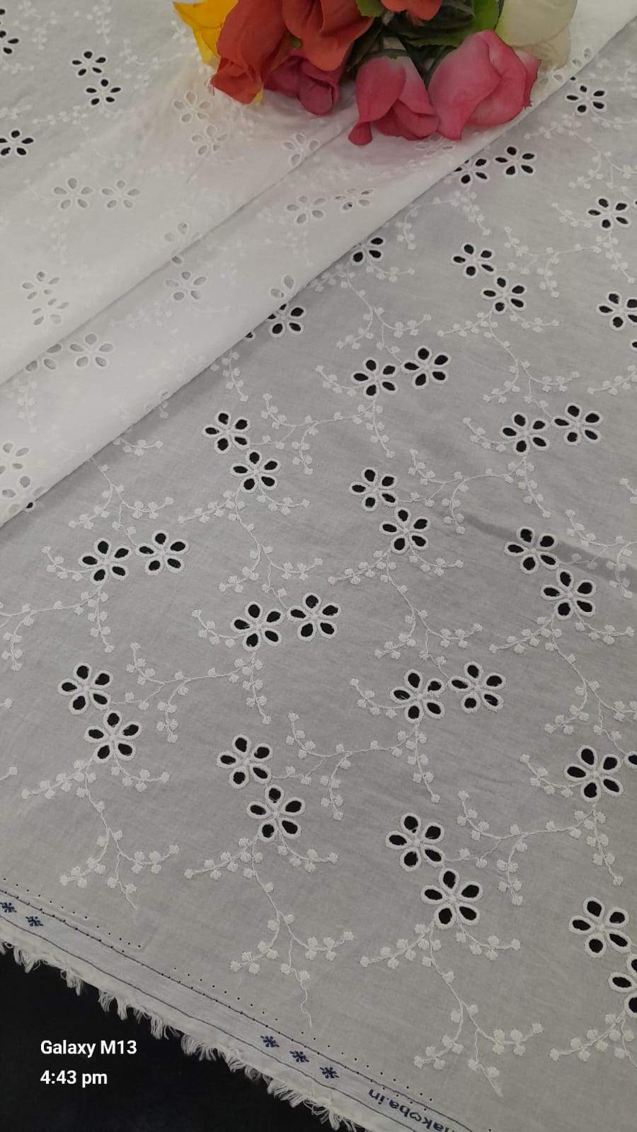 MAHA White Cotton Fabric- DNo 8236